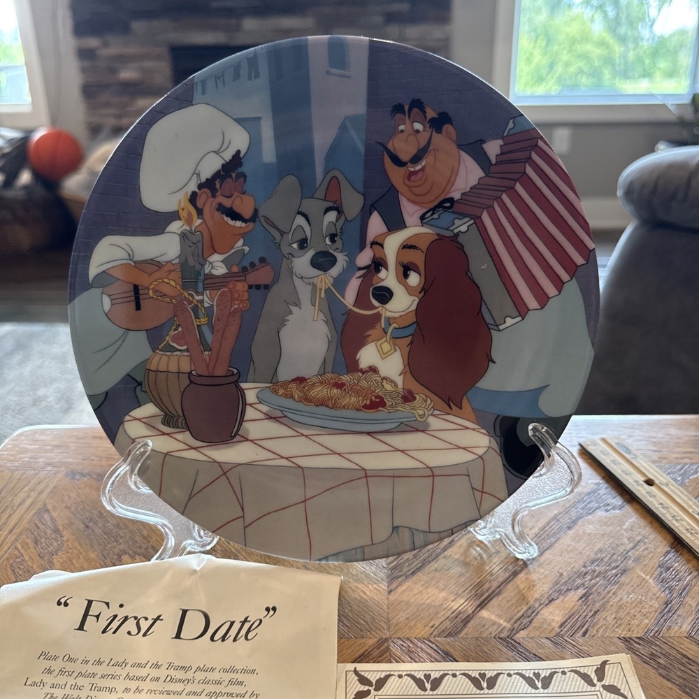 Disney Lady And The Tramp First Date Vintage Plate Knowles Edition With COA